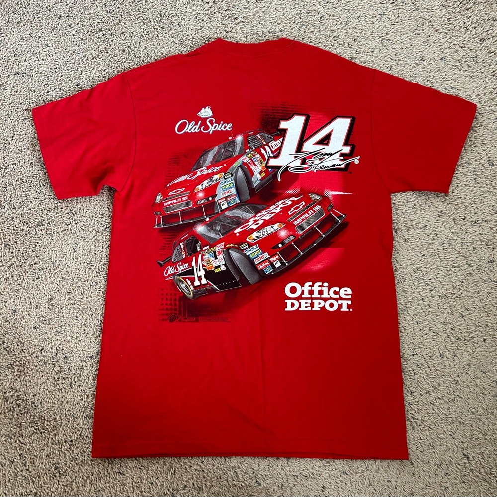 NASCAR Winner’s Circle Red T Shirt #14 Stewart Old Spice Office Depot Tee Sz M